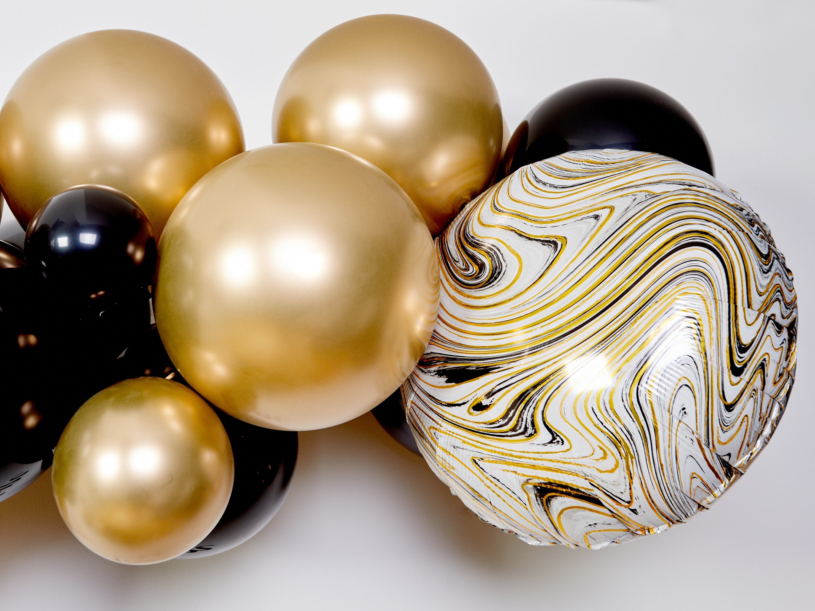 120 pz palloncini neri e oro, palloncini in lattice cromo metallizzato nero  e oro per decorazioni per feste di compleanno Kit arco ghirlanda