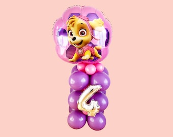 Giant Paw Patrol balloon set - DIY 5ft Skys Balloon Display - Diy Kit - NO HELIUM - Paw Patrol Birthday Decoration - Skye Party Decor