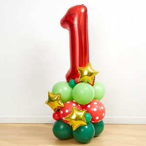 DIY Large 55" Red and Green Birthday Balloon Sculpture, Caterpillar Balloon Sculpture, 1st birthday balloon, Red and Green Balloon, Jumbo