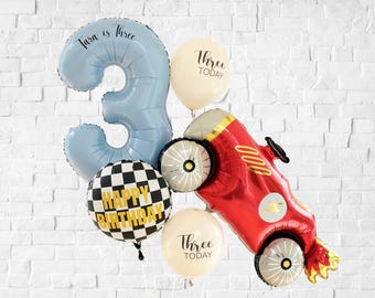 Personalised Car Birthday Balloon Set, DIY, Uninflated, Car birthday balloons, Personalised birthday balloons for Boy, Two Fast Balloons