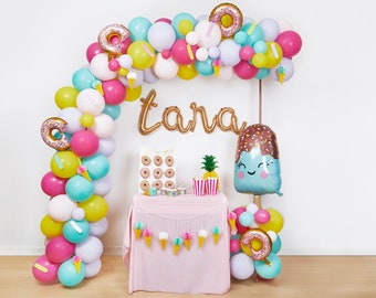 DIY Candy Balloon Arch with Sprinkles, Donut Balloon Arch, Ice Cream Balloon Arch, Bright Balloon Arch, Two Sweet Party, Donut Grow Up