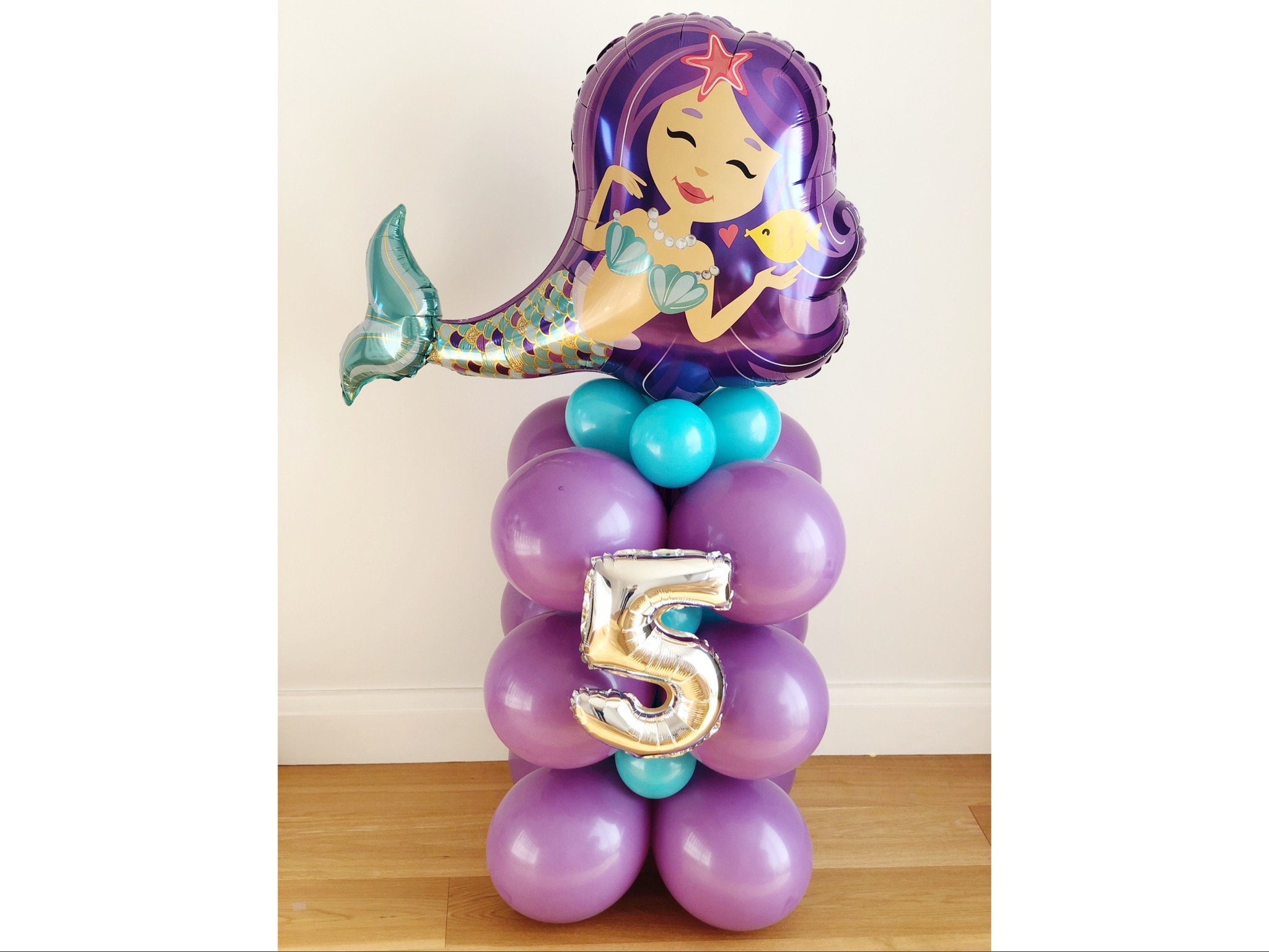 Palloncino sirena gigante Fai da te 4.4ft Mermaid Balloon Display Kit fai  da te NO HELIUM 2 diversi disegni tra cui scegliere -  Italia