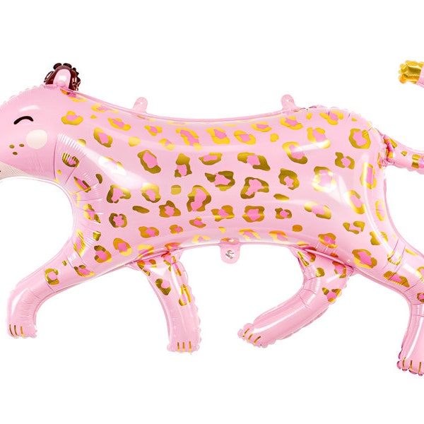 Large Foil Leopard Balloon, Pink Leopard Balloon, Safari Party Balloons, Zoo Party, Wild One, Foil Balloons, 1st Birthday Balloon,