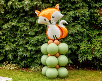 Adorable DIY Fox Balloon Sculpture, No helium, Fox Balloon Display, Woodland Fox Balloon Sculpture, Fox Balloon, 1st Birthday, Woodland