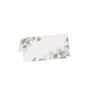 8 marque-places botaniques avec élégantes feuilles d'eucalyptus, marque-places de mariage, marque-places élégants, marque-places botaniques, vaisselle de mariage