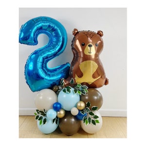 DIY Large Bear Sculpture, Bear Balloon Stack, Bear Sculpture, Bear Balloons, Woodland Balloons, 1st birthday balloons, 2nd birthday balloons
