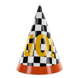 6 Racing Party Hats, Racing Car Party Hats, Racing Car Themed Party, Kids Party, First Birthday, Kids Birthday, Kids Party Decorations image 2