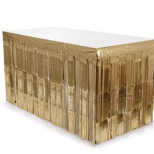 Luxury Gold Fringe Table Skirt, 300 x 80 cm, Gold Table Decorations, Gold Table Skirting, Gold Table Cover, Gold Fringe Table Skirting
