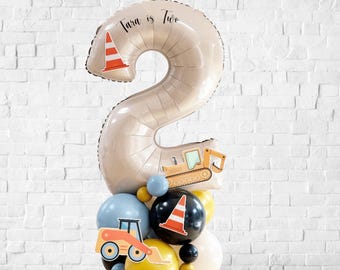DIY Large 55" Construction Balloon Sculpture, Construction Themed Balloon Sculpture, Construction Birthday Balloon, Digger Balloon