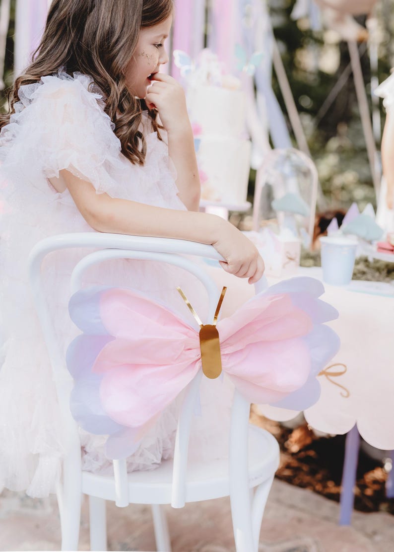 Large Tissue Paper Butterflies: Party Chair Decorations, 50x40cm (Set of 3) image 1