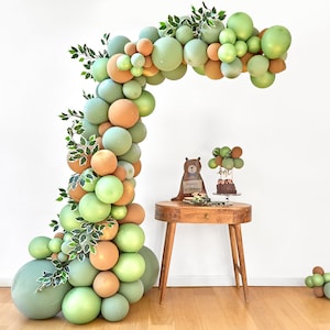 Woodland Balloon Arch, Green Balloon Arch, Woodland Balloon Arch, Enchanted Forest Balloons, Woodland Party Decor, Green Balloons