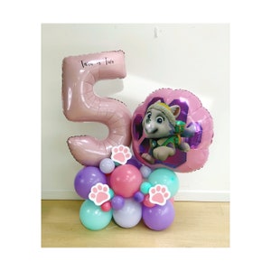 Ramo de globos de la Patrulla Canina de 6º cumpleaños 5 piezas -  Suministros para fiestas