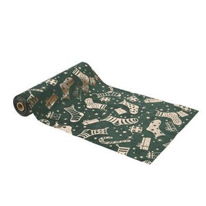 Luxurious  Velvet Christmas Themed Table Runner, Dark Green Christmas Table Runner, 28cmx3m, Christmas Table Runner, Christmas Tableware