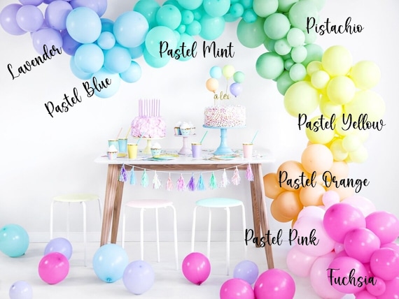 One Boxes for 1st Birthday WITH 24 Balloons for 1 Year Old Party Pastel  Rainbow
