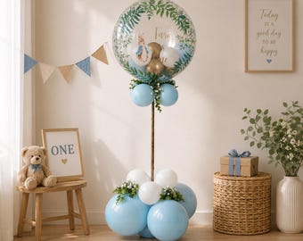 DIY Personalised Bunny Balloon Stand, Rabbit Balloon, Personalisable, Including Stand