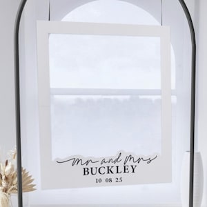 Marco de fotos personalizable monocromático "Sr. y Sra.", accesorios para fotos de boda, accesorios para fotomatón de despedida de soltera, decoraciones para bodas, Sr. y Sra.