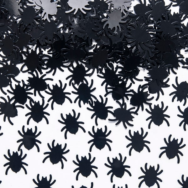 Confettis d'araignée noire, Confettis d'Halloween, Confettis d'araignée, Vaisselle d'araignée, Décorations de maison hantée, Décorations de table