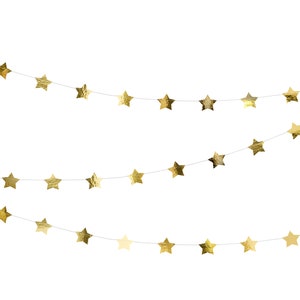 Extra Long Gold Star Banner, Gold Stars Banner, Twinkle Twinkle Little Star, Gold Baby Shower, Newborn Photo Prop, Gold Stars Garland,