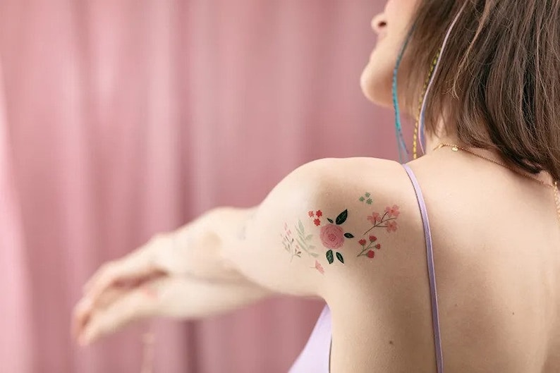 Colourful Flower Tattoos, Spring Tattoos, Hen Do Tattoos, Flowers for ...