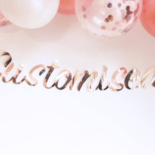 DIY Personalised Banner, 3 colours available, Any number/letters, Happy Birthday banner, Personalised Banner, Customised Banner, Rose Gold