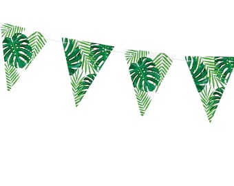 Tropical Palm Leaves Bunting, Palm Leaves, Tropical Palm Leaves, Aloha Party Tropical Leaves Decorations, Tropical Party Decor, Jungle Party