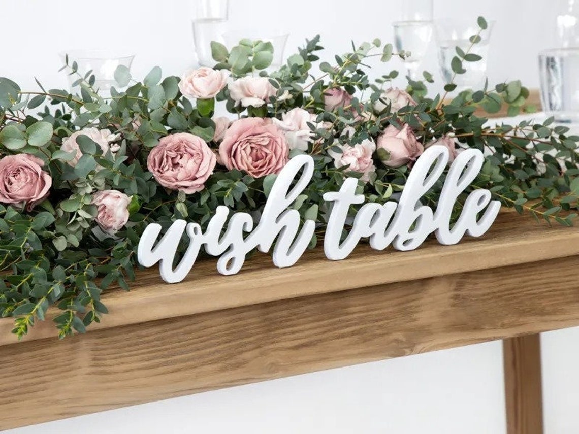 White Wooden Wish Table Sign, Wish Table Wedding Sign, Wooden Wish ...