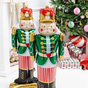 Giant 3D Standing Nutcracker Foil Balloon, Festive Nutcracker Balloon, Standing Christmas Balloon, Christmas Party Balloons, Festive Balloon