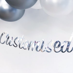 DIY Personalised Banner in Silver Gold or Rose Gold, Any number/letters, Happy Birthday banner, Personalised Banner, customised banner
