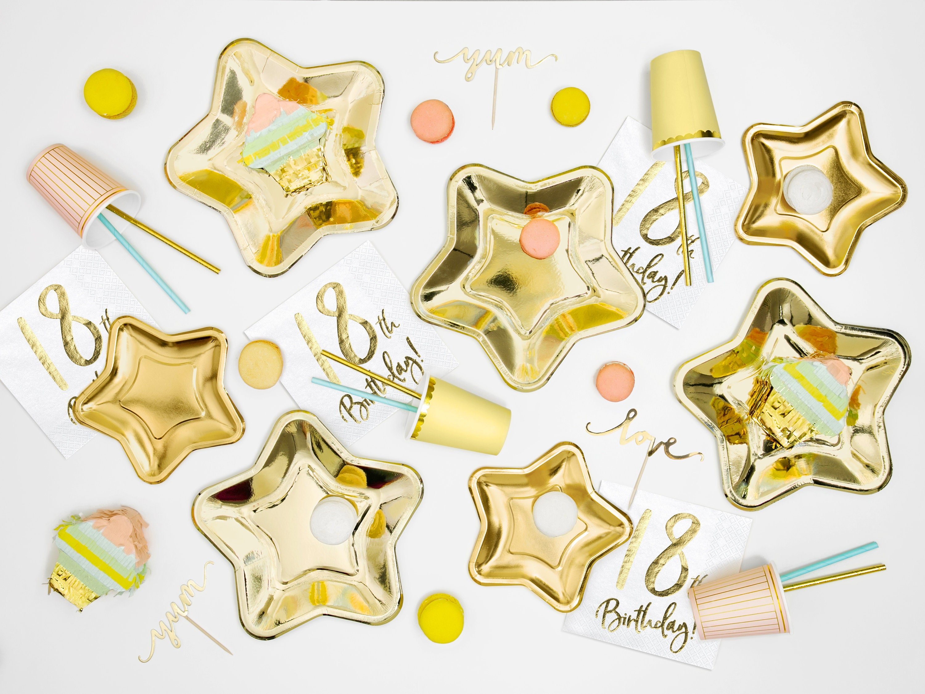 Tovaglioli di carta per 18° compleanno in oro rosa, 20P tovaglioli di carta usa e getta, tovaglioli di carta per 18° compleanno, per ragazze, decorazioni per la tavola per il 18° compleanno