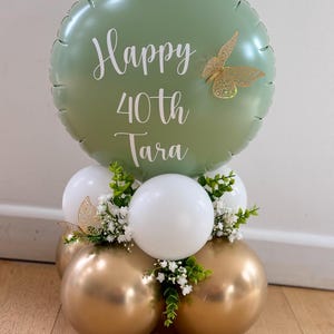Scultura di palloncini fai da te personalizzata, diversi colori disponibili, pila di palloncini di compleanno, palloncino di compleanno personalizzato, verde salvia