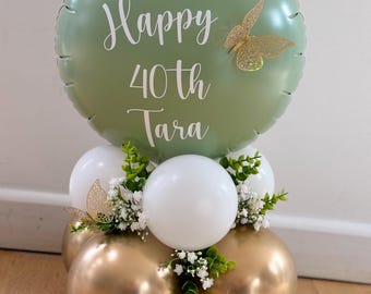 Personalised DIY Small Balloon Sculpture, Different colours available, Birthday Balloon Stack, Personalised Birthday Balloon, Sage Green