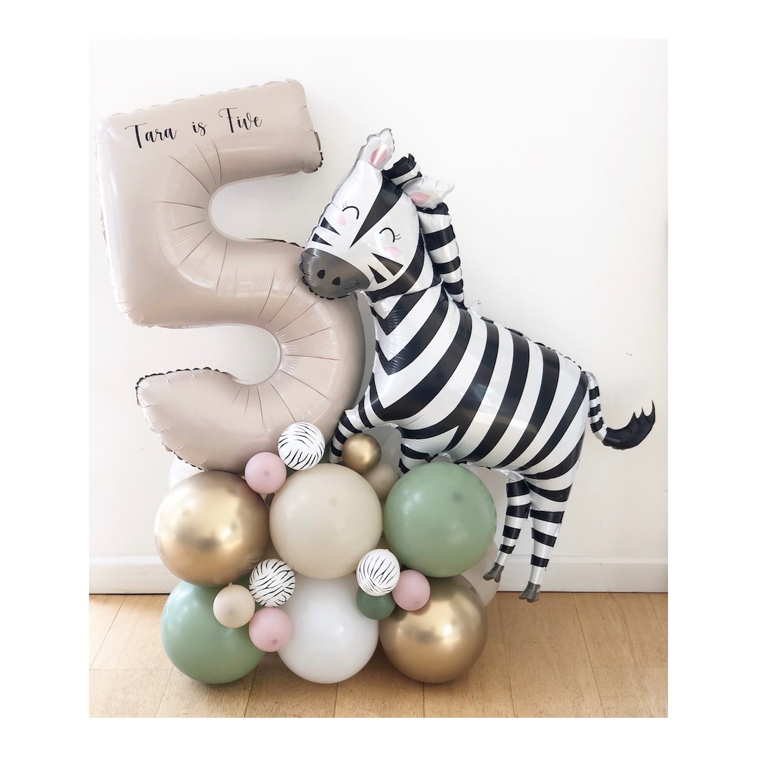 High Quality Large Zebra Balloon Sculpture, Any Number, Safari Balloon