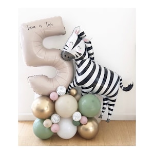 High Quality Large Zebra Balloon Sculpture, Any Number, Safari Balloon Stack, Zebra Balloon Sculpture, Zebra Balloons, Safari Themed