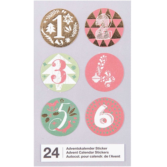 24 pegatinas navideñas hinchables - números de adviento CHIFFRES