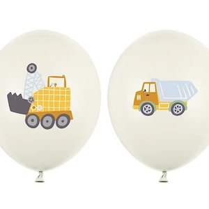 Palloncino di buon compleanno con veicoli da costruzione, 30 cm, palloncini per il compleanno di un bambino, palloncino per la festa di compleanno con veicoli da costruzione, palloncini di buon compleanno