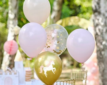 White Horse Balloon Bundle, Girls Party Balloon, Girls First Birthday, 1st Birthday, Pink Latex Balloons, Unicorn Balloons, Baby Shower