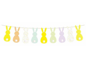 Cute Easter Bunny Banner with Pom Poms, Easter Bunny Bunting, Easter Bunny Banner, Easter Bunny Garland, Easter Wall Decorations, Easter