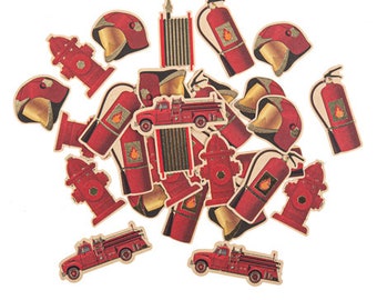 Vintage Fire Truck Confetti, Fireman Confetti, Fire Engine Confetti, Fireman Party Decorations, Fireman Tableware, Vintage Fireman, Vintage