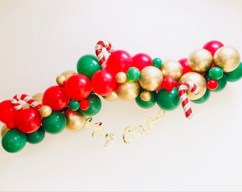 Christmas Balloon Garland Kit - Christmas Balloon Arch - DIY Balloon Garland - Christmas Garland - Gold Christmas Balloon Garland