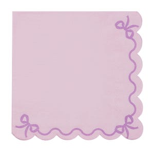 12 Pastel Purple Paper Napkins, 33 x 33 cm, Paper Napkins, Light Purple Napkins, Scalloped Trim Edge, Purple Disposable Napkins, Lavender