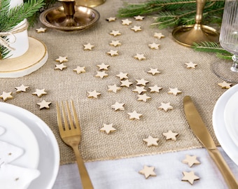 Wooden Stars Confetti - 50 in each pack - Wooden Table Decorations - Christmas Table Confetti - Star Confetti - Wooden Star Confetti