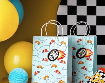 Rennauto Geschenktüte, Auto Geschenktüte, Partydekoration, Geburtstag Junge, Rennauto Thema, Kindergeburtstag, Kindergeburtstagparty, Geschenkverpackung