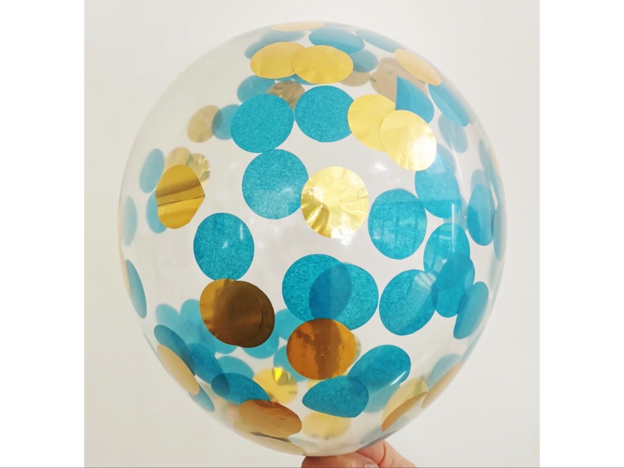Teal and Gold Confetti Balloons Teal Confetti Balloons Etsy