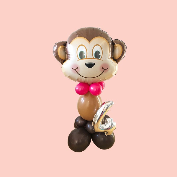 Giant Monkey Balloon Sculpture - DIY 4.1ft/1.2m Monkey Balloon Display - DIY Kit - Kids Birthday Decorations - Safari Party - Zoo Party