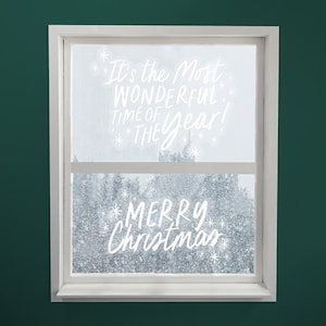 Reusable Christmas Window Stickers, 2 Festive Window Stickers, Merry Christmas Window Decorations, Festive Window, Xmas Stickers, Merry Xmas
