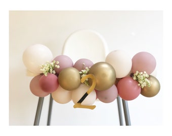 DIY Mini Balloon Garland for High Chairs, High Chair Balloons, 1st Birthday High Chair Balloons , High Chair Bunting, High Chair Decorations