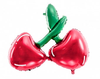 Large Cherry Balloon, Summer Party Decorations, Kids Party Foil Balloons, BBQ Party, Pool Party Balloon