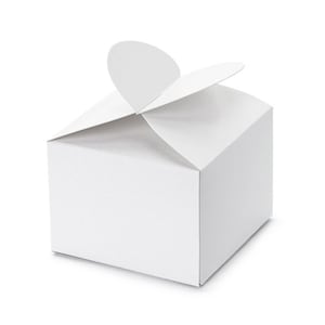 Coffrets blancs avec fermoir en forme de coeur - Lot de 10 - Coffrets blancs de remerciement - Coffrets cadeaux de mariage - Coffrets mariage blancs - Coffrets cadeaux
