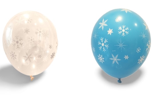 Set di 6 o 12 palloncini di Natale stampa fiocco di neve, stampa fiocco di  neve bianco palloncini trasparenti o blu, palloncini di neve di Natale,  festa di Natale -  Italia