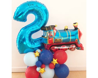 DIY Large Train Sculpture, Train Balloon Stack, Train Sculpture, Train Balloons, Thomas the Train Birthday Decoration, Train Gift